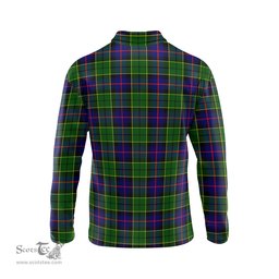 Scottish Forsyth Modern Clan Crest Tartan Polo Long Sleeve Plaid Polo Shirt