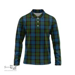 Scottish Fletcher of Dunans Tartan Long Sleeve Plaid Polo Shirt