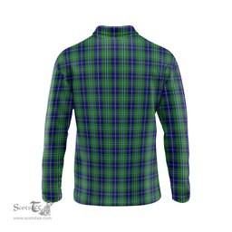 Scottish Douglas Tartan Long Sleeve Plaid Polo Shirt
