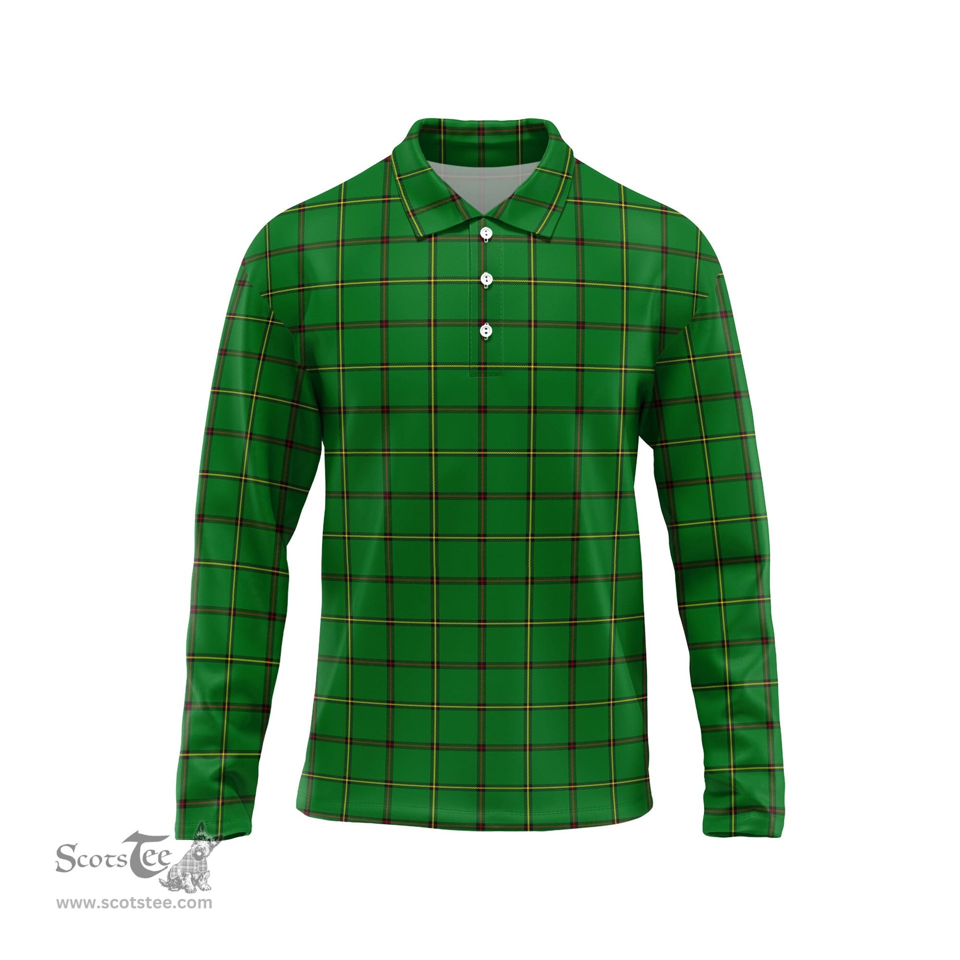 Scottish Don Tartan Long Sleeve Plaid Polo Shirt