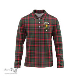 Scottish Cumming Hunting Modern Clan Crest Tartan Polo Long Sleeve Plaid Polo Shirt