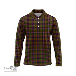 Scottish Cochrane Modern Tartan Long Sleeve Plaid Polo Shirt