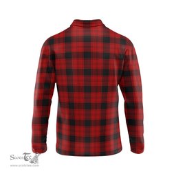 Scottish Ewing Clan Crest Tartan Polo Long Sleeve Plaid Polo Shirt