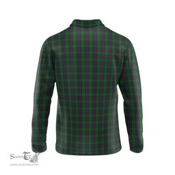 Scottish Elphinstone Tartan Long Sleeve Plaid Polo Shirt