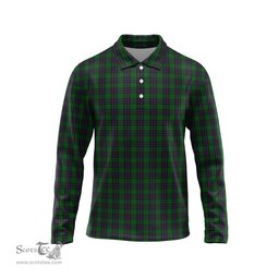 Scottish Elphinstone Tartan Long Sleeve Plaid Polo Shirt