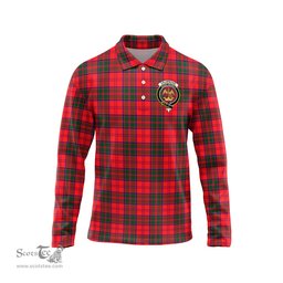 Scottish Drummond Modern Clan Crest Tartan Polo Long Sleeve Plaid Polo Shirt