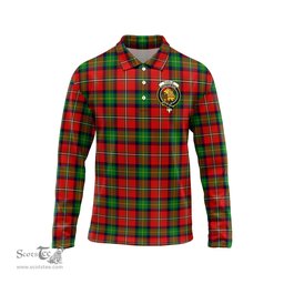 Scottish Fairlie Modern Clan Crest Tartan Polo Long Sleeve Plaid Polo Shirt