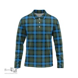 Scottish Fergusson Ancient Tartan Long Sleeve Plaid Polo Shirt