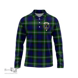 Scottish Forbes Modern Clan Crest Tartan Polo Long Sleeve Plaid Polo Shirt