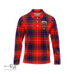 Scottish Fraser Modern Clan Crest Tartan Polo Long Sleeve Plaid Polo Shirt