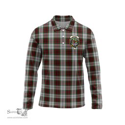 Scottish Fraser Dress Clan Crest Tartan Polo Long Sleeve Plaid Polo Shirt