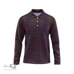 Scottish Cumming Tartan Long Sleeve Plaid Polo Shirt