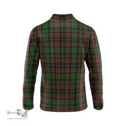 Scottish Cumming Hunting Tartan Long Sleeve Plaid Polo Shirt