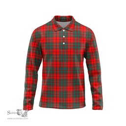 Scottish Cumming Modern Tartan Long Sleeve Plaid Polo Shirt
