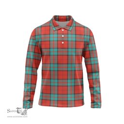 Scottish Dunbar Ancient Tartan Long Sleeve Plaid Polo Shirt