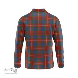 Scottish Fraser Ancient Clan Crest Tartan Polo Long Sleeve Plaid Polo Shirt