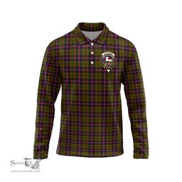 Scottish Cochrane Modern Clan Crest Tartan Polo Long Sleeve Plaid Polo Shirt