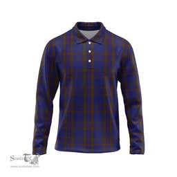 Scottish Elliot Tartan Long Sleeve Plaid Polo Shirt