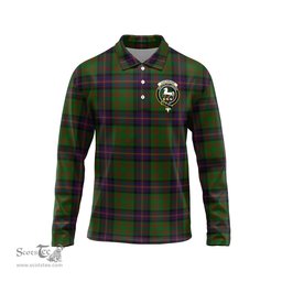 Scottish Cochrane Clan Crest Tartan Polo Long Sleeve Plaid Polo Shirt