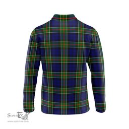 Scottish Colquhoun Modern Clan Crest Tartan Polo Long Sleeve Plaid Polo Shirt