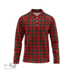 Scottish Dalziel Tartan Long Sleeve Plaid Polo Shirt