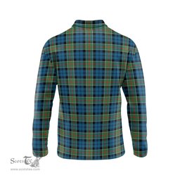 Scottish Colquhoun Ancient Clan Crest Tartan Polo Long Sleeve Plaid Polo Shirt