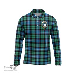 Scottish Galbraith Ancient Clan Crest Tartan Polo Long Sleeve Plaid Polo Shirt