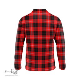 Scottish Cunningham Modern Tartan Long Sleeve Plaid Polo Shirt