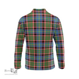 Scottish Glass Tartan Long Sleeve Plaid Polo Shirt