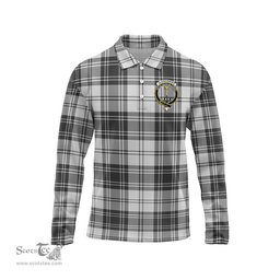 Scottish Glendinning Clan Crest Tartan Polo Long Sleeve Plaid Polo Shirt