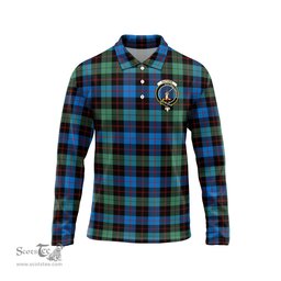 Scottish Guthrie Ancient Clan Crest Tartan Polo Long Sleeve Plaid Polo Shirt