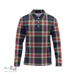 Scottish Fraser Red Dress Tartan Long Sleeve Plaid Polo Shirt