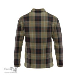 Scottish Dunlop Hunting Clan Crest Tartan Polo Long Sleeve Plaid Polo Shirt