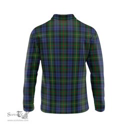 Scottish Gow Hunting Clan Crest Tartan Polo Long Sleeve Plaid Polo Shirt