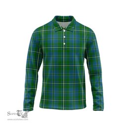 Scottish Hay Hunting Tartan Long Sleeve Plaid Polo Shirt