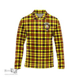 Scottish Jardine Modern Clan Crest Tartan Polo Long Sleeve Plaid Polo Shirt