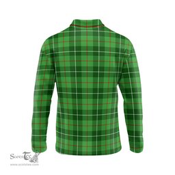 Scottish Galloway Tartan Long Sleeve Plaid Polo Shirt