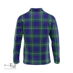 Scottish Hamilton Hunting Modern Clan Crest Tartan Polo Long Sleeve Plaid Polo Shirt