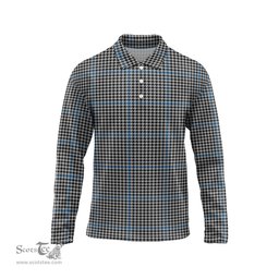 Scottish Gladstone Tartan Long Sleeve Plaid Polo Shirt