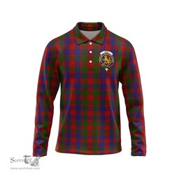 Scottish Gow Clan Crest Tartan Polo Long Sleeve Plaid Polo Shirt