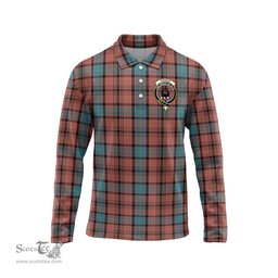 Scottish Hannay Dress Clan Crest Tartan Polo Long Sleeve Plaid Polo Shirt