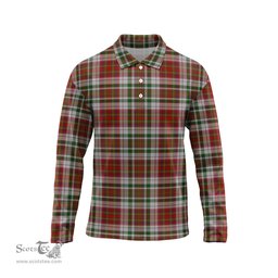 Scottish MacAlister Dress Tartan Long Sleeve Plaid Polo Shirt