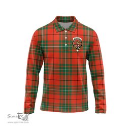 Scottish MacAulay Ancient Clan Crest Tartan Polo Long Sleeve Plaid Polo Shirt