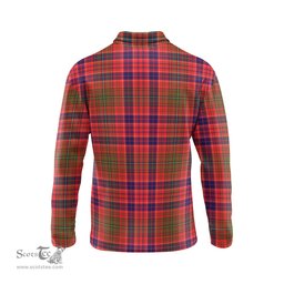 Scottish Lumsden Modern Clan Crest Tartan Polo Long Sleeve Plaid Polo Shirt