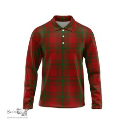 Scottish Kyle Green Tartan Long Sleeve Plaid Polo Shirt