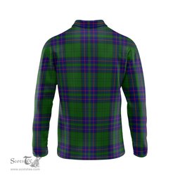Scottish Lockhart Modern Clan Crest Tartan Polo Long Sleeve Plaid Polo Shirt
