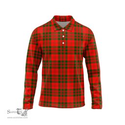 Scottish Livingston Modern Tartan Long Sleeve Plaid Polo Shirt