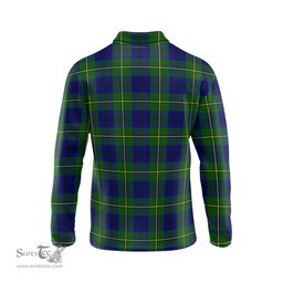 Scottish Johnstone Modern Tartan Long Sleeve Plaid Polo Shirt