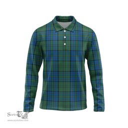 Scottish Lockhart Tartan Long Sleeve Plaid Polo Shirt
