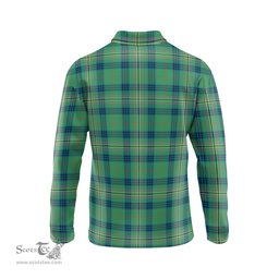 Scottish Kennedy Ancient Clan Crest Tartan Polo Long Sleeve Plaid Polo Shirt